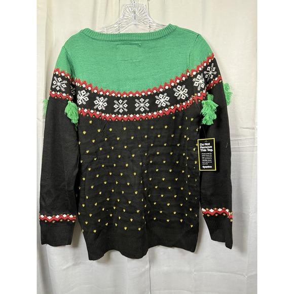 Tipsy Elves Sweater Mens Medium Merry Christmas Funny Holiday Tassels Pullover - Picture 8 of 8